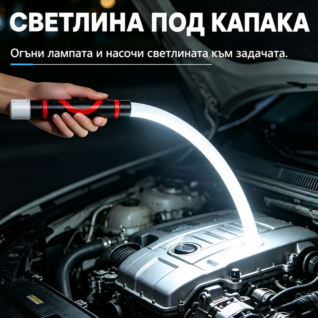 Гъвкава LED лампа SOULIFY под капака — надписи на български